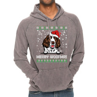 Merry Woofmas English Springer Spaniel Christmas Dog Lovers T Shirt Vintage Hoodie | Artistshot