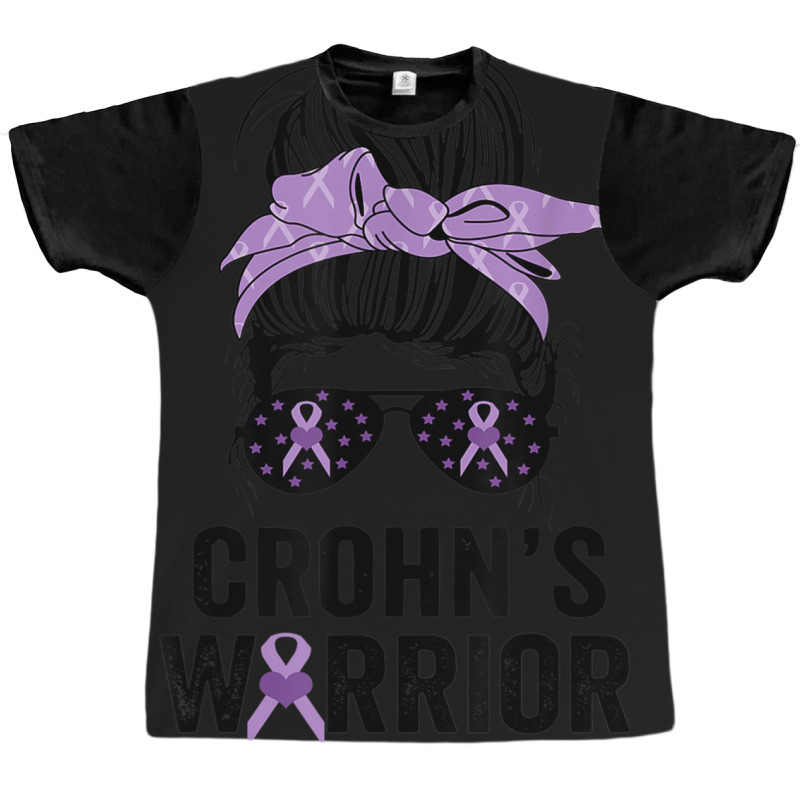 Crohn's Awareness Month Crohn's Warrior Purple Ribbon Womens Graphic T-shirt | Artistshot