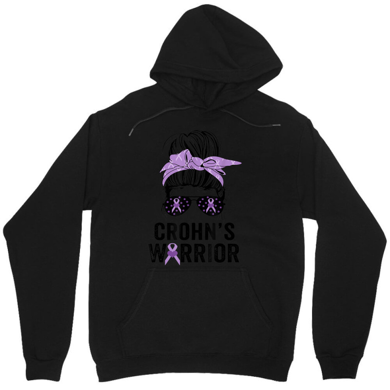 Crohn's Awareness Month Crohn's Warrior Purple Ribbon Womens Unisex Hoodie | Artistshot