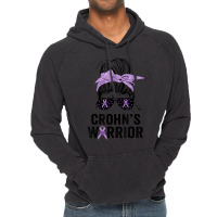 Crohn's Awareness Month Crohn's Warrior Purple Ribbon Womens Vintage Hoodie | Artistshot