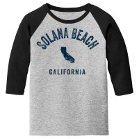 Trending Solana Beach California Ca Vintage 70s Sports Navy Print Youth 3/4 Sleeve | Artistshot