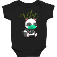 Hot Trend Cute Panda Sitting And Wearing Mask Baby Bodysuit | Artistshot