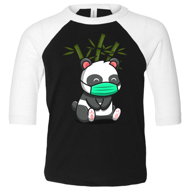 Hot Trend Cute Panda Sitting And Wearing Mask Toddler 3/4 Sleeve Tee | Artistshot