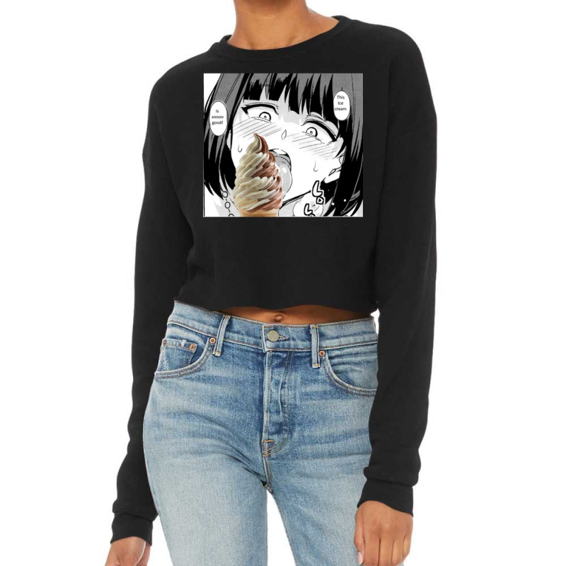 Girl Licking Ice Cream Cropped Sweater by BarbaraJones | Artistshot