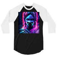 Fille Cyberpunk Fonds Dcran Cyberpunk 4k Oeuvre Cyberpunk Art Conceptu 3/4 Sleeve Shirt | Artistshot