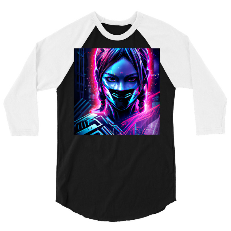 Fille Cyberpunk Fonds Dcran Cyberpunk 4k Oeuvre Cyberpunk Art Conceptu 3/4 Sleeve Shirt | Artistshot