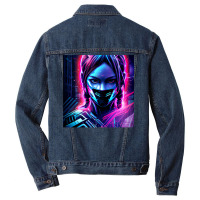 Fille Cyberpunk Fonds Dcran Cyberpunk 4k Oeuvre Cyberpunk Art Conceptu Men Denim Jacket | Artistshot