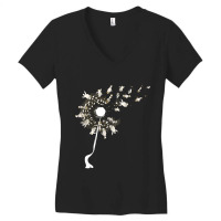 Trending Dandelion Flower Antarctica Animal Funny Penguin Women's V-neck T-shirt | Artistshot