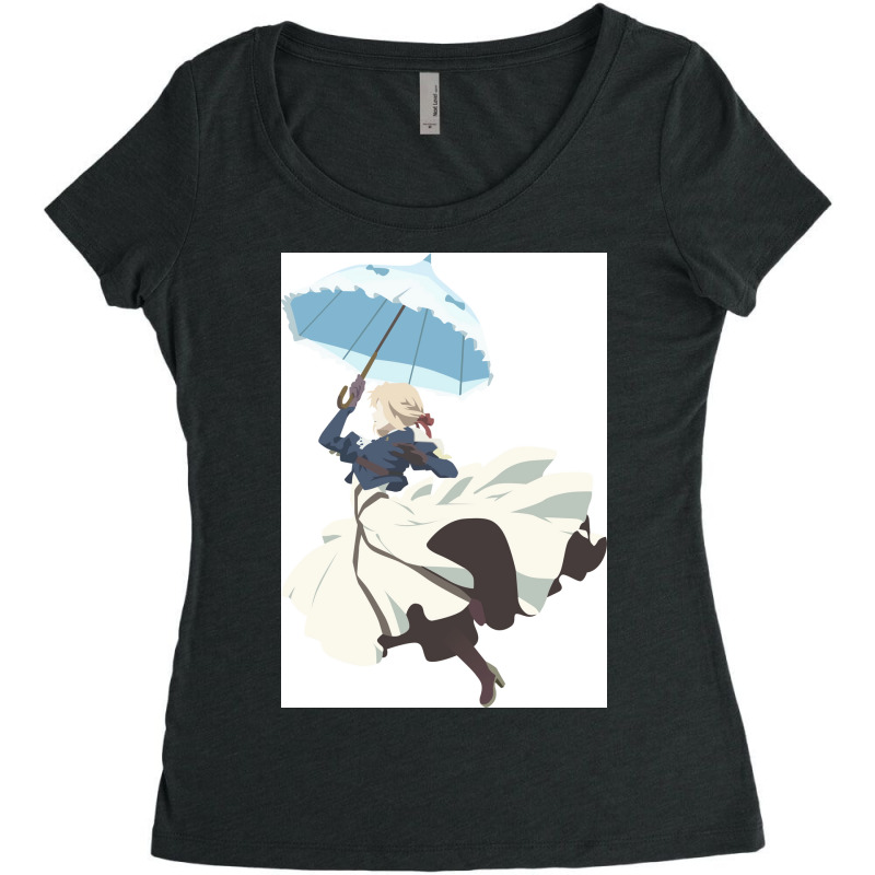 Violet Evergarden Parasol Minimalist Art Poster Women's Triblend Scoop T-shirt by usienerivady | Artistshot