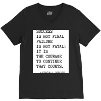 Churchill's Quote V-neck Tee | Artistshot