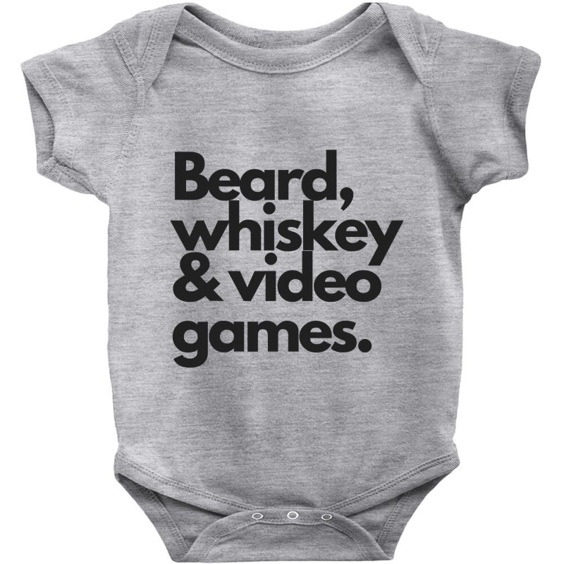 Beard, Whiskey   Video Games  Manly Whiskey Drinker Baby Bodysuit | Artistshot