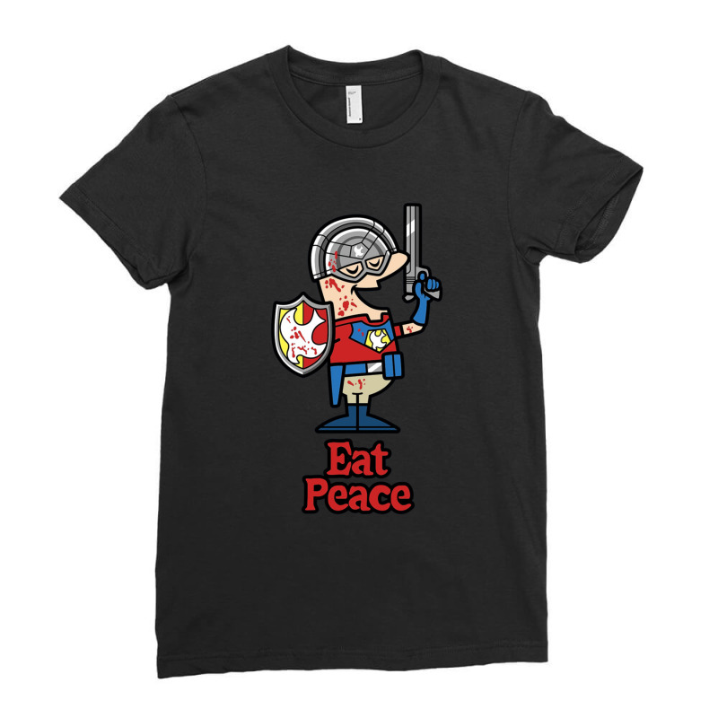 Eat Peace Funny Peacemaker Ladies Fitted T-shirt | Artistshot