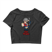 Eat Peace Funny Peacemaker Crop Top | Artistshot