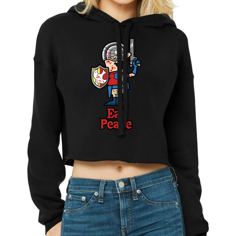 Eat Peace Funny Peacemaker Cropped Hoodie | Artistshot