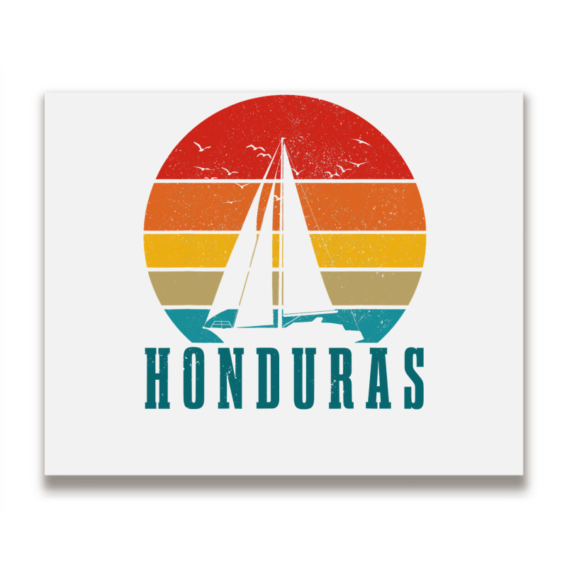 Honduras Vintage Sailing Boat Sailor Souvenir Metal Print Horizontal | Artistshot