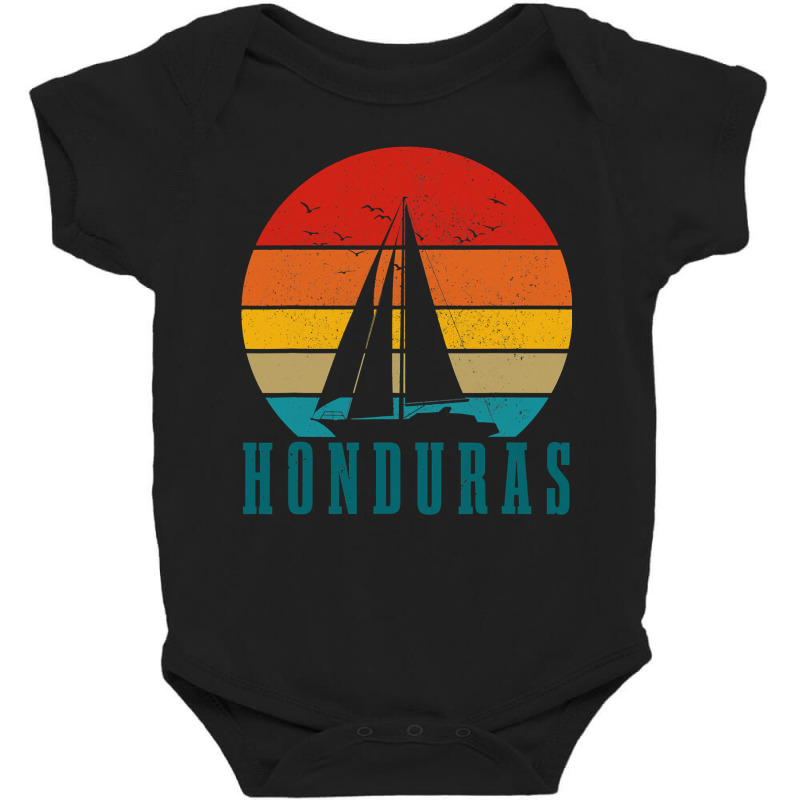 Honduras Vintage Sailing Boat Sailor Souvenir Baby Bodysuit | Artistshot