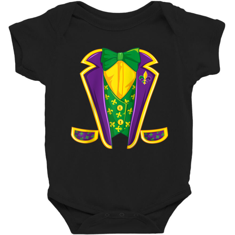 Mardi Gras Tuxedo Vest Costume Funny Carnival Parade Design Raglan Bas Baby Bodysuit | Artistshot