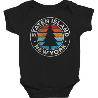 Hot Trend Staten Island New York Ny Vintage Retro 70s Baby Bodysuit | Artistshot