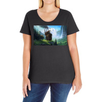 Aesthetics Moving Castle In Forest Ladies Curvy T-shirt | Artistshot