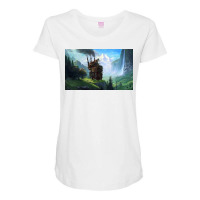 Aesthetics Moving Castle In Forest Maternity Scoop Neck T-shirt | Artistshot