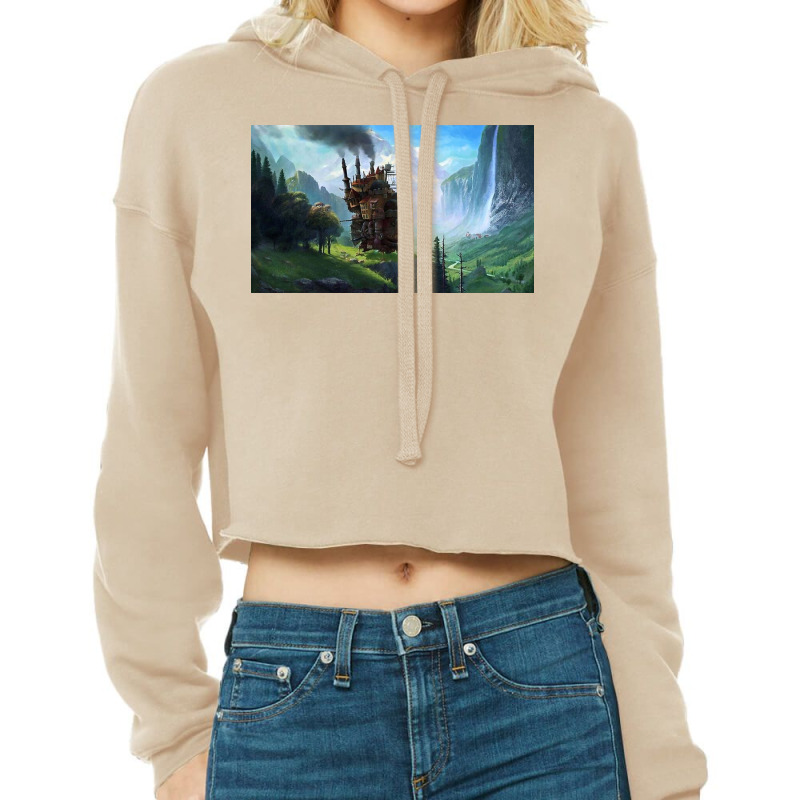 Aesthetics Moving Castle In Forest Cropped Hoodie by jesusroger | Artistshot