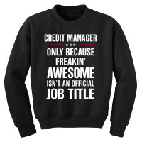 Gift For Freakin' Awesome Credit Manager Youth Sweatshirt | Artistshot