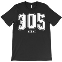 305 Miami Fl Arched Athletic Design T Shirt T-shirt | Artistshot