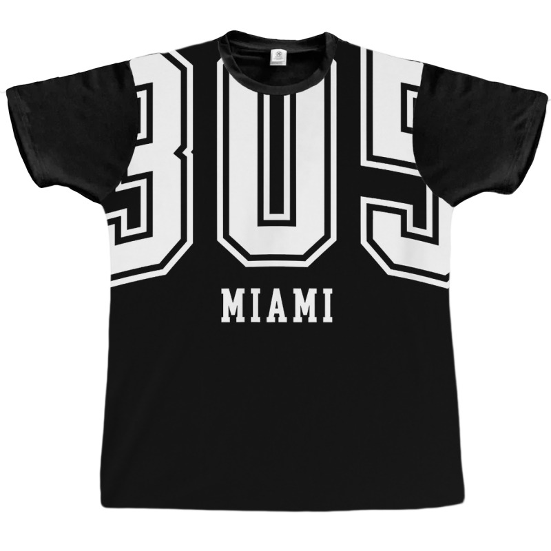 305 Miami Fl Arched Athletic Design T Shirt Graphic T-shirt | Artistshot