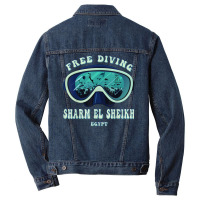 Free Diving, Sharm El Sheikh Egypt Underwater Divers Mask T Shirt Men Denim Jacket | Artistshot