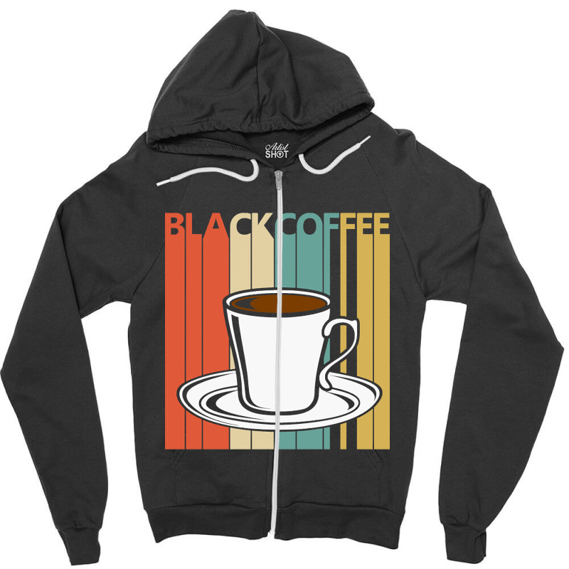 Hot Trend Vintage Black Coffee Lover Gift Zipper Hoodie by laurynvanhoose | Artistshot