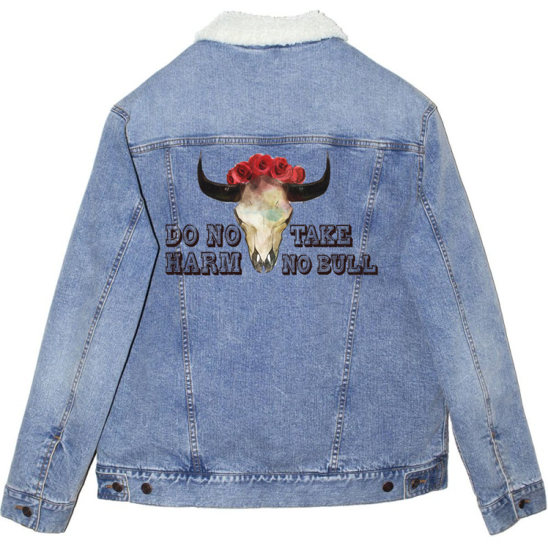 Do No Harm Take No Bull For Light Unisex Sherpa-Lined Denim Jacket by autlu2024 | Artistshot