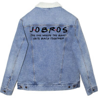 Jonas Brothers Friends Tv Show For Light Unisex Sherpa-lined Denim Jacket | Artistshot