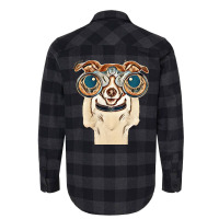 Dog Funny Binocular Animal Flannel Shirt | Artistshot