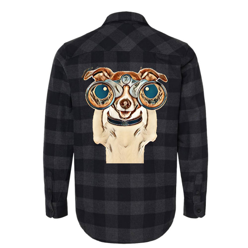 Dog Funny Binocular Animal Flannel Shirt | Artistshot