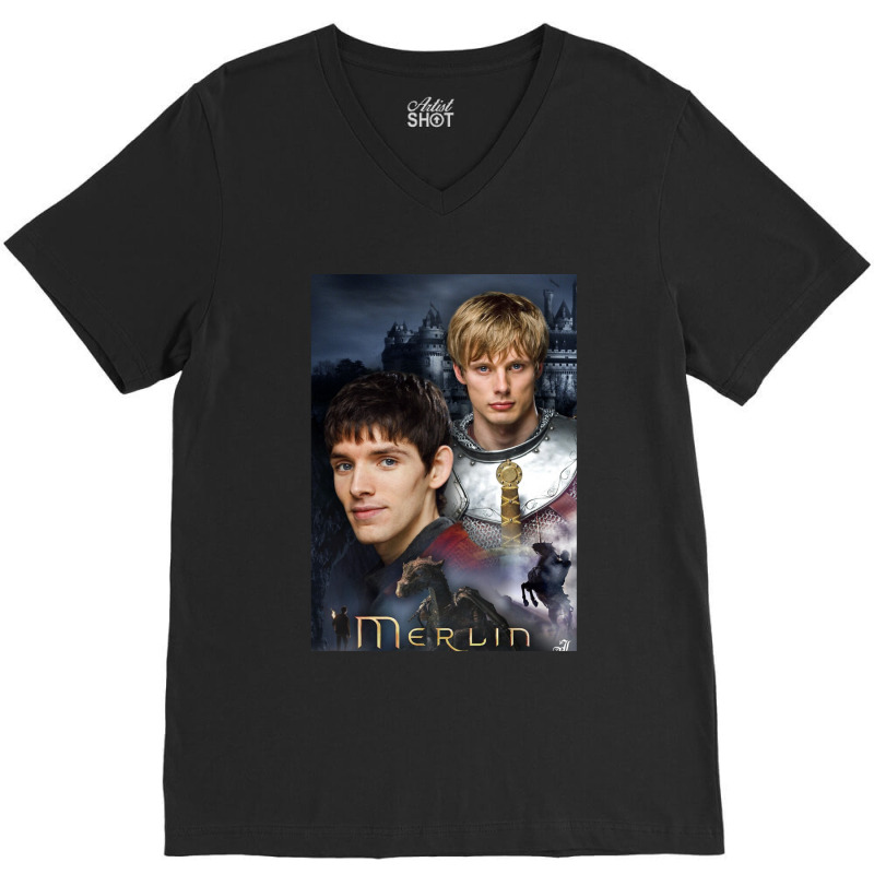 Merlin Poster V-neck Tee | Artistshot