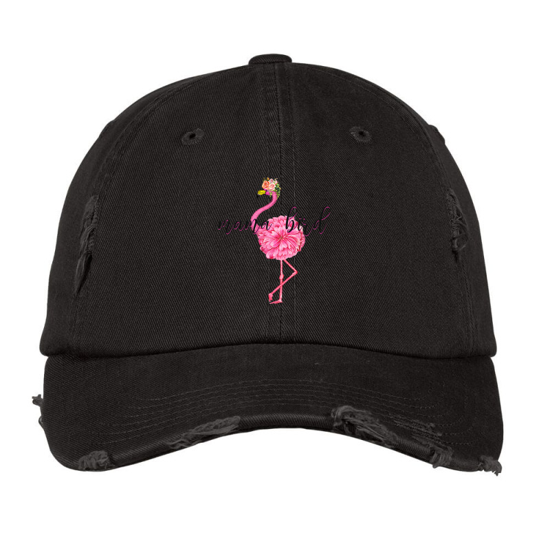 Flower Pink Mama Bird Momma Flamingo Summer Sea 2019 Floral Vintage Cap by Aliceartist | Artistshot