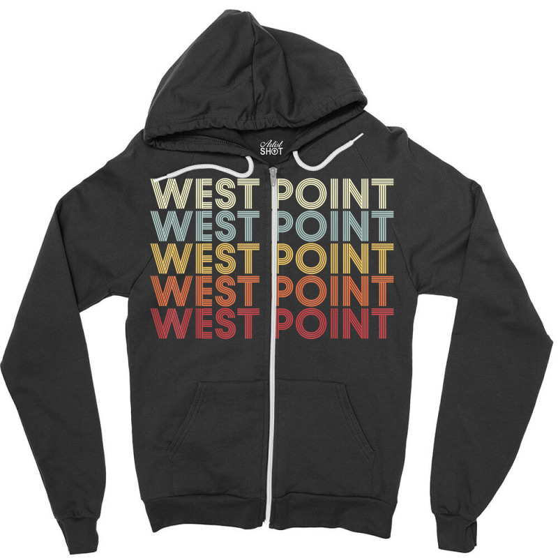 West Point Utah West Point Ut Retro Vintage Text T Shirt Zipper Hoodie | Artistshot