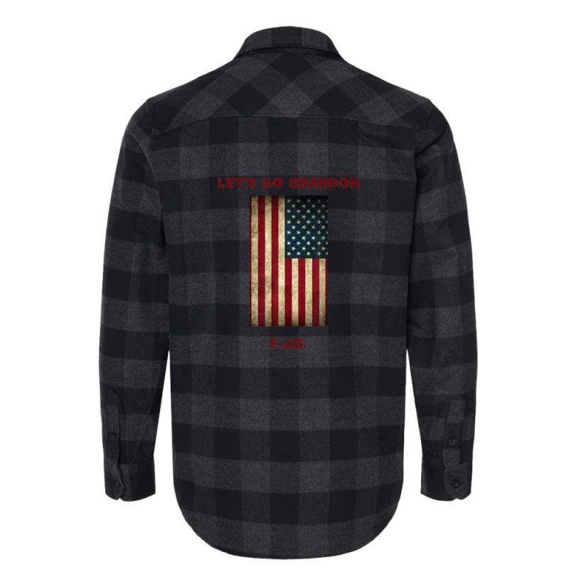 Love Brandon Let's Go American Flag Sideways Distress Flannel Shirt by zirulovuc | Artistshot