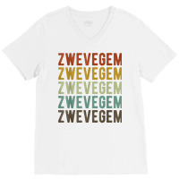 Zwevegem City Belgium Retro T Shirt V-neck Tee | Artistshot