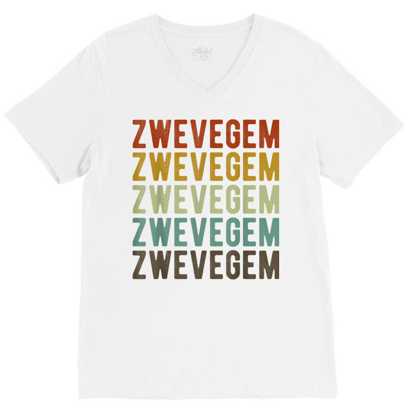 Zwevegem City Belgium Retro T Shirt V-neck Tee | Artistshot