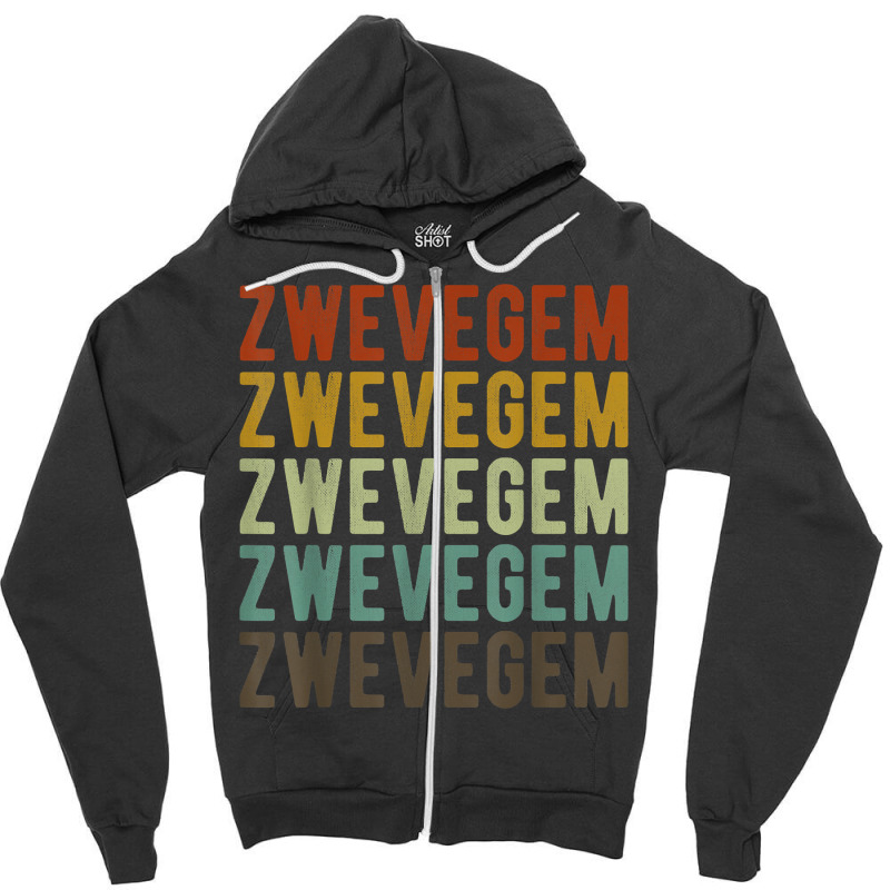 Zwevegem City Belgium Retro T Shirt Zipper Hoodie | Artistshot