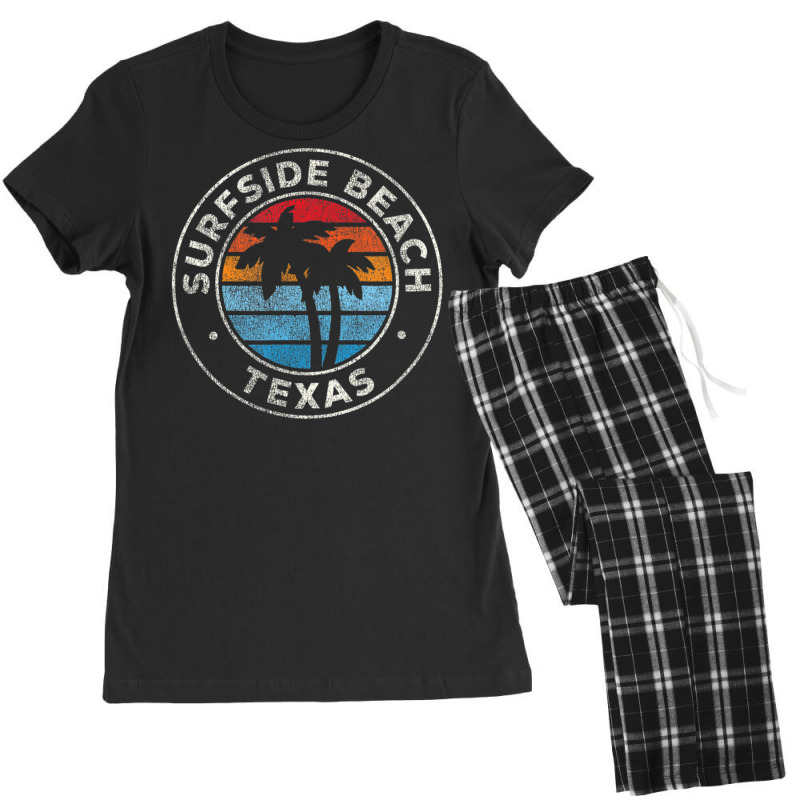 Trending Surfside Beach Texas Tx Vintage Retro 70s Women's Pajamas Set by michaelyounger19 | Artistshot