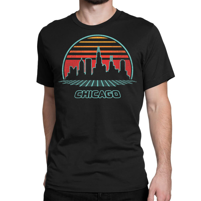 Limited Edition Chicago City Skyline Retro 80s Style Souvenir Classic T-shirt by haodinhvan1 | Artistshot