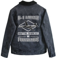 Trending B-1 Lancer Dropping Warheads On Foreheads Unisex Sherpa-lined Denim Jacket | Artistshot