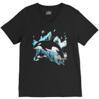 Killer Whale Ocean Swim Cool Animal Creature Orca T Shirt V-neck Tee | Artistshot