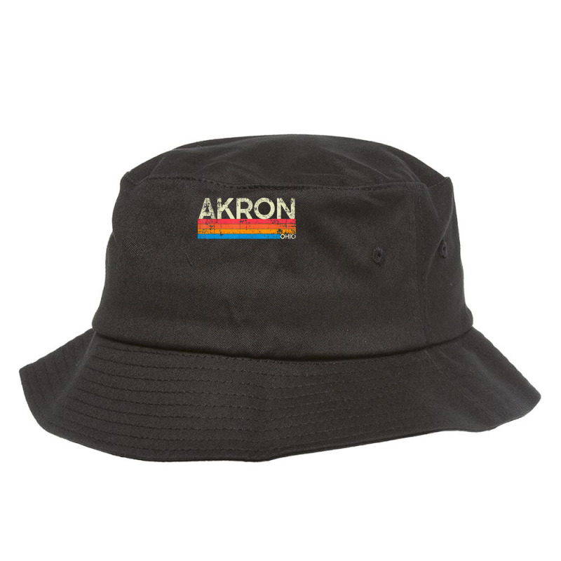 Vintage Retro Akron Ohio Distressed Souvenir Bucket Hat by hongquangd | Artistshot