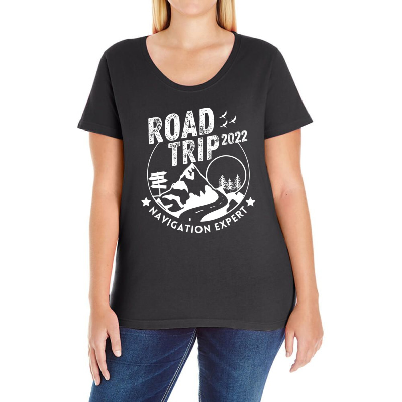 Funny Vacay Family Road Trip 2022 Navigation Expert Ladies Curvy T-Shirt by mashaukronet | Artistshot