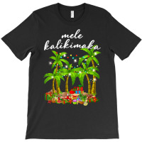 Mele Kalikimaka Hawaiian Christmas Palm Tree Lights Xmas T Shirt T-shirt | Artistshot