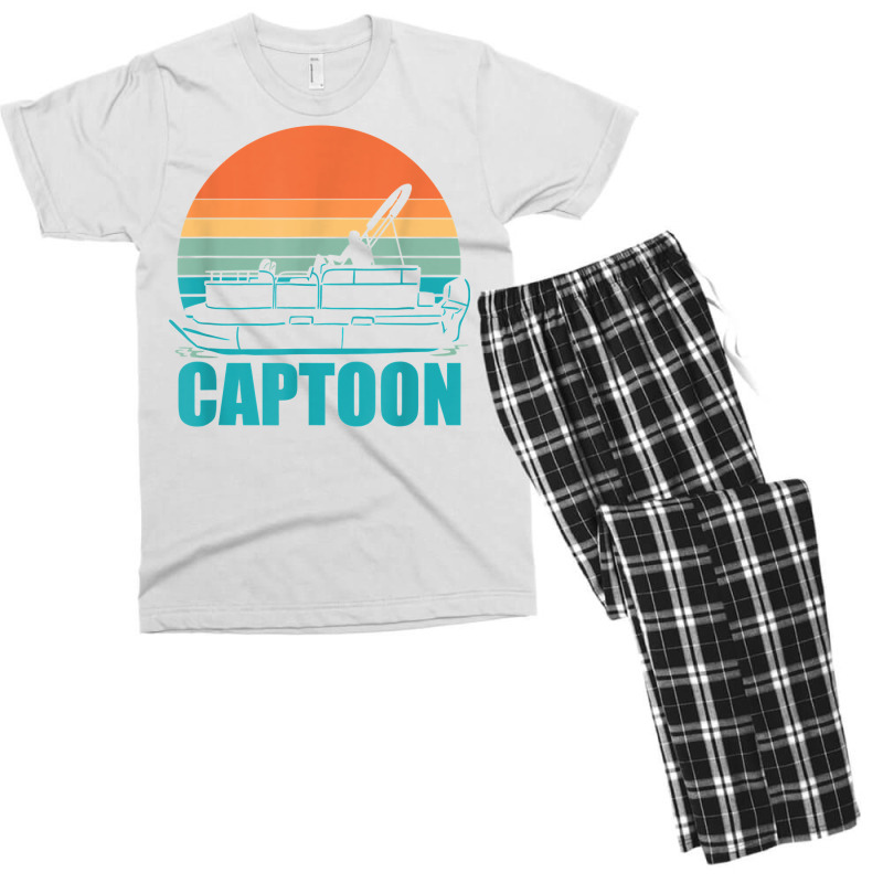 Funny Boating Captoon Pontoon Tritoon Captain Pontoon Boat T Shirt Men's T-shirt Pajama Set | Artistshot