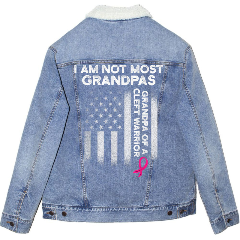 Mens Cleft Palate Lip Most Grandpa Cleft Strong Awareness T Shirt Unisex Sherpa-lined Denim Jacket | Artistshot